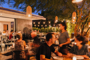 Dining outdoors in Palm Springs