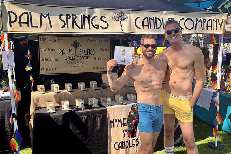 Local artisan booths at Palm Springs VillageFest